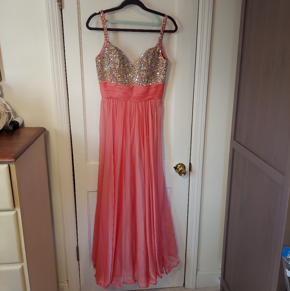 La Femme Tulle & Crystal Prom Dress